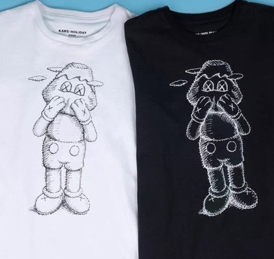 呱啦呱啦代購 KAWS日本original fake新款2019春夏HOLIDAY TOKYO東京富士山限定黑白色短袖T恤高品質