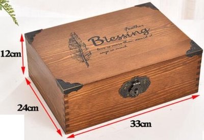 4026b 寬33cm 歐式實木飾品項鍊手鍊手機手錶儲物箱首飾盒儲物盒收納盒送禮禮物