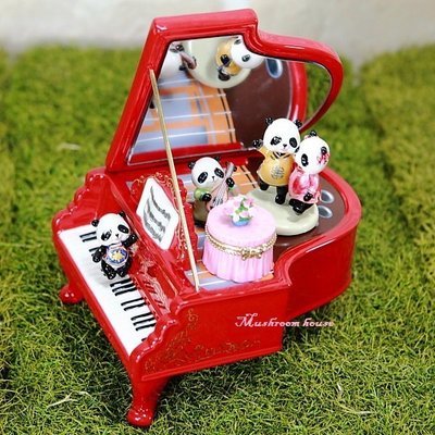點點蘑菇屋 {音樂鈴}JARLL熊貓平台式鋼琴音樂珠寶盒 貓熊三腳鋼琴 三角鋼琴 浪漫 鄉村風 現貨