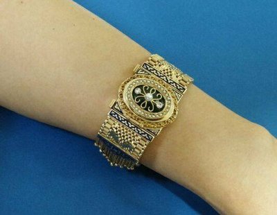【讀冊人的老傢俬】極罕見 寶鉑Blancpain 14k金 手上鍊 機械女錶 約1900年 老錶 珠寶 古董錶 手錶