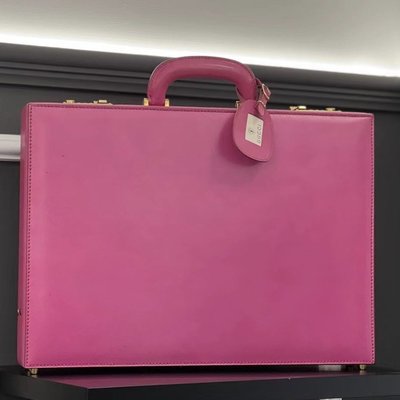 Gucci vintage 粉色牛皮手提箱公事包硬箱