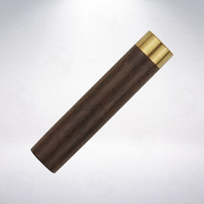 木質黃銅蓋自動鉛筆筆芯圓筒盒: 黑檀木