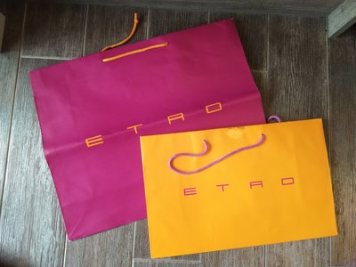 【 The Monkey Shop 】 名牌紙袋88元起  全新正品 ETRO 紙袋 兩款型式 logo 名牌紙袋