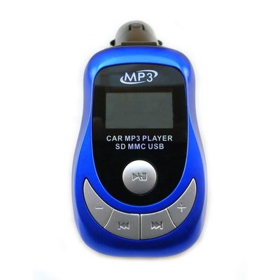 E2跑車款車用MP3轉播器(附多功能遙控器)(藍)