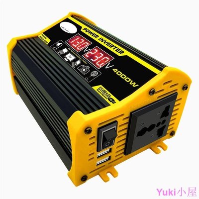 現貨 4000W雙USB LED汽車電源逆變器轉換器12V至220V / 110V修改波形 車e族 車輛周邊專賣店-簡約