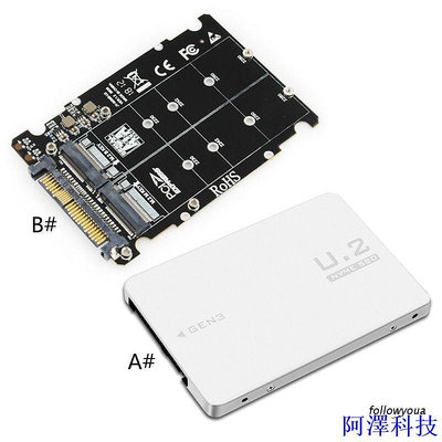 阿澤科技Folღ M.2 SSD 轉 U.2 適配器 2 合 1 M.2 NVMe SATA-Bus NGFF SSD 到 PC