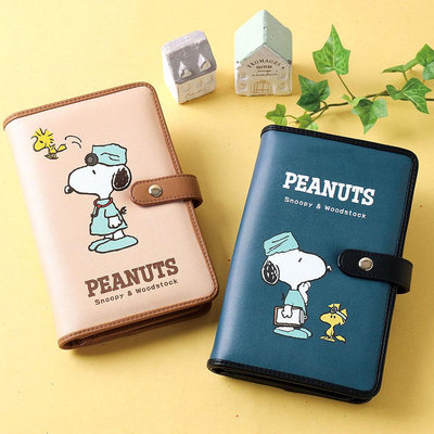 史努比 Snoopy 隨身記事本 皮夾 錢包 卡包 手帳 合成皮革 日本正版