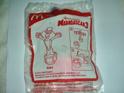 T.(企業寶寶公仔娃娃)全新未拆封2012年麥當勞發行馬達加斯加3-歐洲大圍捕愛力獅獅子公仔!