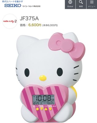 日本 SEIKO Kitty 凱蒂貓 會說話電子鬧鐘