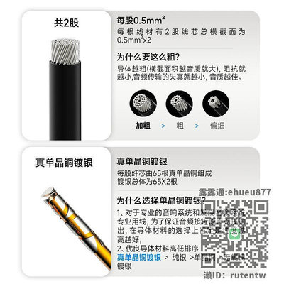 線開博爾單晶銅鍍銀3.5mm線公對公手機汽車電腦hifi線專用功放連接線aux車載6n音