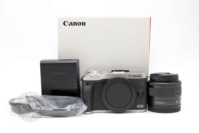 【高雄青蘋果3C】Canon EOS M6 + EF-M 15-45MM  APS-C 銀色 二手相機#85086