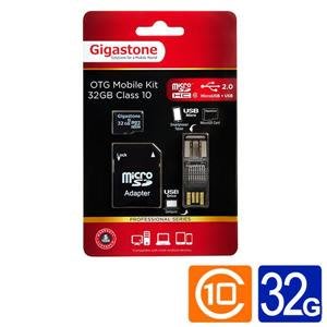 Gigastone microSDHC U1 32G記憶卡(附轉卡+讀卡機)