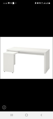 IKEA malm l型書桌/工作桌《多加一個桌上型書架-活動式》 辦公桌/轉角桌 白色, 151 x 65 公分