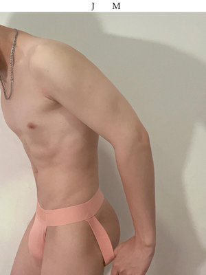 現貨 JIMMY COOL 芭比粉色男士性感雙丁字褲低腰運動提臀男鏤空三角褲