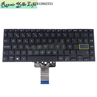 電腦零件適用于ASUS華碩 Vivobook S14 S433 X421 筆記本電腦鍵盤 SP筆電配件