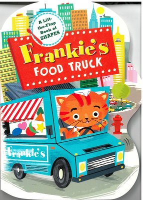 ＊小貝比的家＊FRANKIE'S FOOD TRUCK /硬頁翻翻書食物.形狀/3~6歲/育兒偏食營養學
