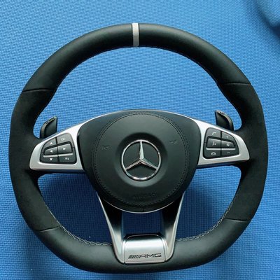 歐系改裝M-Benz 賓士朋馳新款 AMG方向盤 +NAPPA皮革氣囊蓋+AMG換檔撥片+Alcantara麂皮