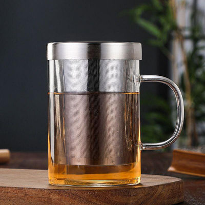 ≈飄逸杯≈ 耐熱玻璃茶杯茶水分離泡茶杯不鏽鋼過濾大容量花茶杯帶把杯子家用 LT7