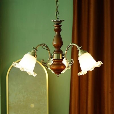 客廳燈 吊燈美式鄉村復古輕奢Vintage法式玻璃客廳臥室餐廳歐式中古實木吊燈