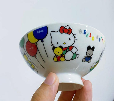 日本三麗鷗HelloKitty1989年陶瓷小碗斗笠碗，絕版