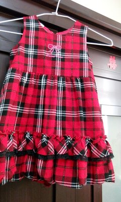 【異國滿屋】女童 冬天 紅色 蛋糕裙 背心裙  (二手)