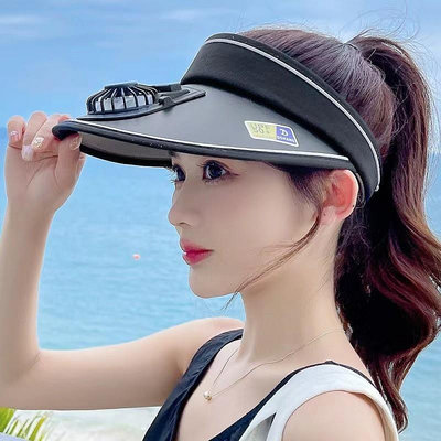 USB風扇帽 太陽能風扇帽 户外遮阳鸭舌帽 新款夏季風扇帽 USB成人空頂帽 男女防曬遮陽帽 涼帽戶外太陽帽