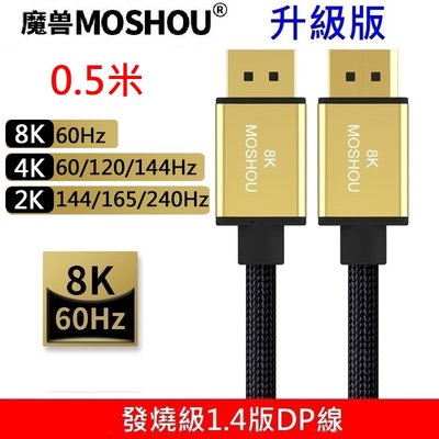 MOSHOU 魔獸 升級版1.4版 DP1.4 8K 60HZ 4K 144HZ 電競電腦 顯示器 DP線 0.5米
