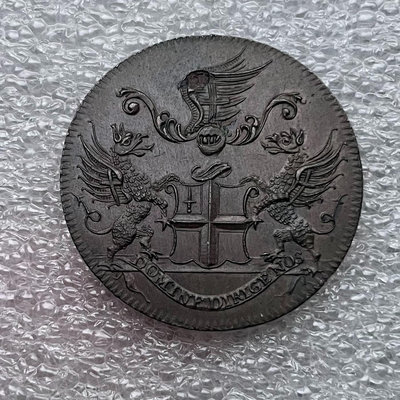 二手 UNC好品十八世紀英國倫敦黑衣修士半便士銅幣token 錢幣 銀幣 紀念幣【古幣之緣】306
