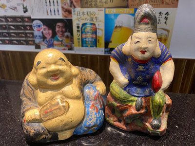 日本回流置物 七福神 布袋和尚 惠比壽 漁神