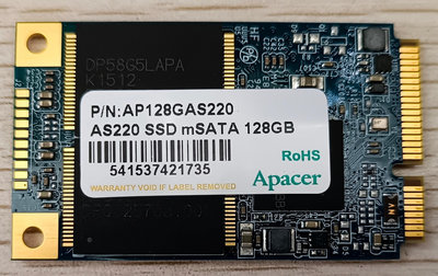 Apacer/ 宇瞻 MLC 工業級 AS220   128G  msata  固態硬碟