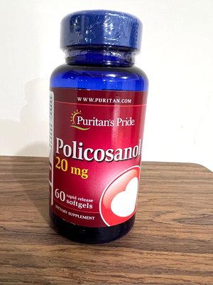 Puritan's Pride 甘蔗原素 Policosanol 20mg 軟膠囊  60粒 普瑞登 膽固醇 軟膠囊