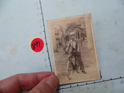 台灣日據時期,腳踏車 古董黑白,照片,相片-12*稀少品