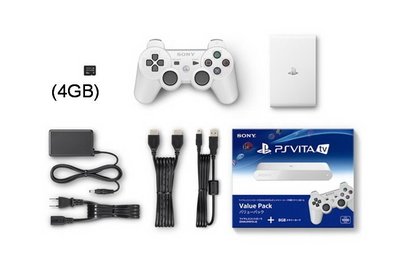 【二手商品】 SONY PSVita TV 1007 白色 4GB記憶卡 PS3手把(白) 書盒完整 【台中恐龍電玩】