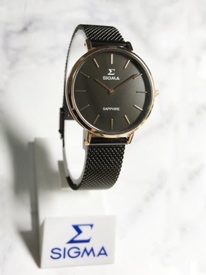 SIGMA 簡約風格 藍寶石水晶鏡面 時尚腕錶 1738L-BR