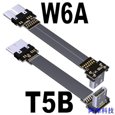 安東科技Jmt 1PC USB3.0 Type C 母頭轉 Micro-B 公頭扁平延長線 90° 用於 HDD 外殼適配器電纜