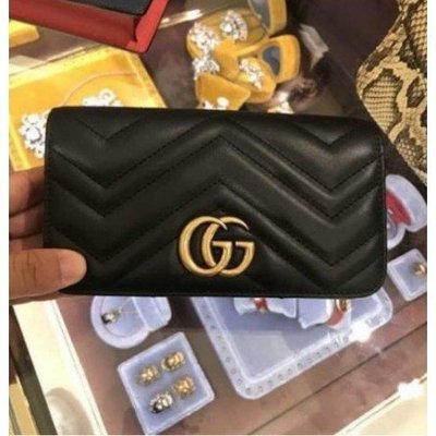 Gucci GG Marmont Mini Bag山行紋斜背包 WOC鍊包方包 黑色488426現貨