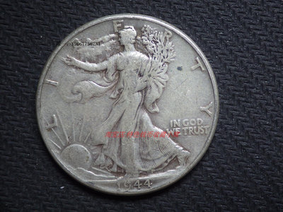 銀幣原味美國1944年行走女神50分 半美元銀幣 費城版 美洲錢幣