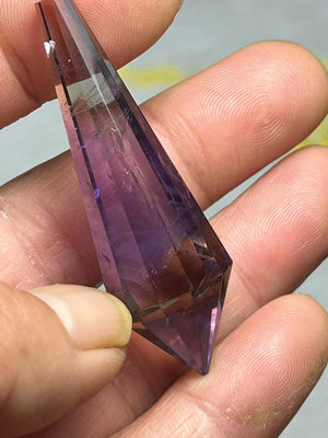 27號天然紫黃晶靈擺免費打孔 水晶 擺件 原石【天下奇物】1797