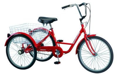 (免運) GOMIER 24吋三輪車 腳踏車 (紅色)(附組裝教學影片) -【台中-大明自行車】