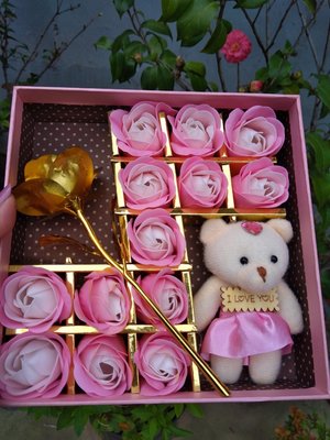 金箔玫瑰花 可愛熊禮盒組 送禮超值組