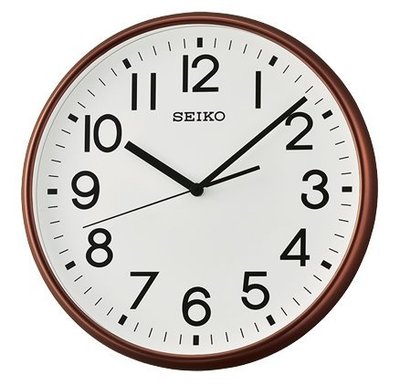 SEIKO CLOCK 精工可可色噴砂膠殼滑動式指針靜音掛鐘 型號：QXA677B【神梭鐘錶】