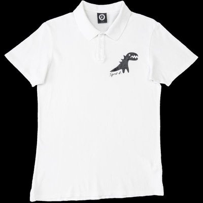 法國Sport b.白色恐龍印花純棉短袖POLO衫 1號