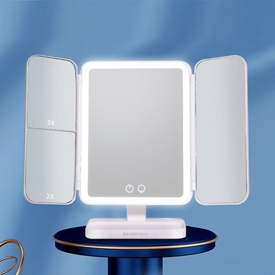 【熱賣精選】 easehold便攜折疊家用小型鏡子梳妝臺led燈智能補光桌面ins化妝鏡