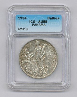 1934年Balboa巴拿馬銀幣ICG-AU55 (較少)