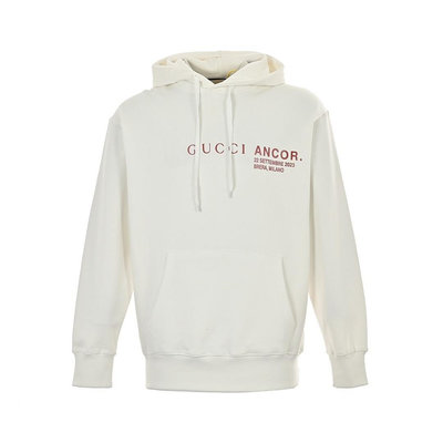 義大利奢侈時裝品牌Gucci 紅字印花連帽長袖T恤 代購
