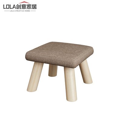 免運-小凳子家用圓凳蘑菇凳創意可愛客廳小板凳子矮凳實木布藝換鞋腳凳-LOLA創意家居