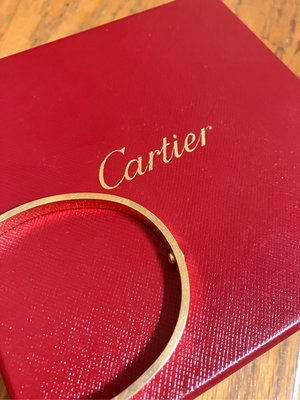 自戴出清Cartier卡地亞LOVE玫瑰金手環寬版19號