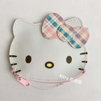 [Kitty 旅遊趣] Hello Kitty 造型零錢包 凱蒂貓臉 拉鍊式 小錢包