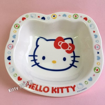 [Kitty 旅遊趣] 日本製 Hello Kitty 造型盤 盤子 陶磁盤 點心盤 凱蒂貓 臉 禮物 送禮