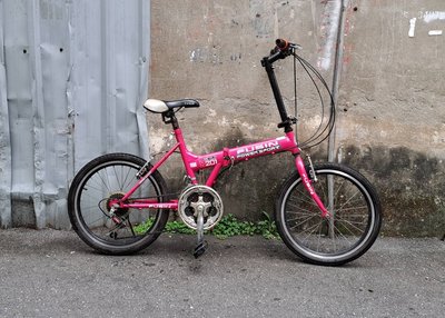 二手~FUSIN 20吋21速 轉把變速折疊車(F201)桃紅色 小折車 腳踏車 單車 自行車 卡打車~功能正常